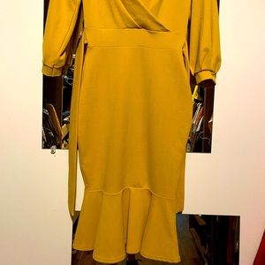 Mustard Bohoo bodycon dress